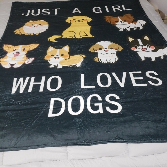242- Dog Lovers Girl Blanket Throw NWT - Picture 4 of 7
